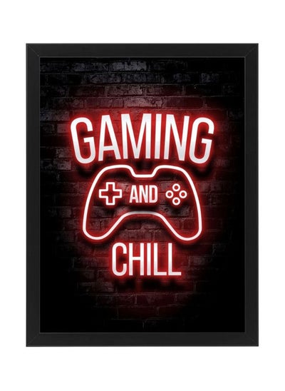 Buy Gaming And Chill Neon Wall Art Poster Frame in Egypt