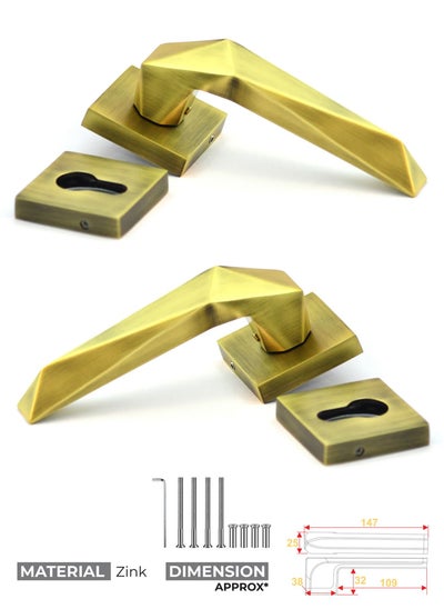 Buy Mortise Zink Door Handle (Brass Antique W1002) in Saudi Arabia