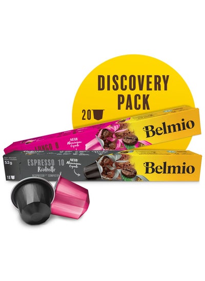 Buy Belmio Coffee Capsules Espresso Fortissimo and Ristretto,20 count, Aluminum Compatible Capsules in UAE