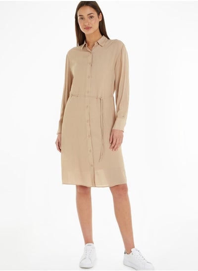 Buy Button Down Tie Detail Dress in Saudi Arabia