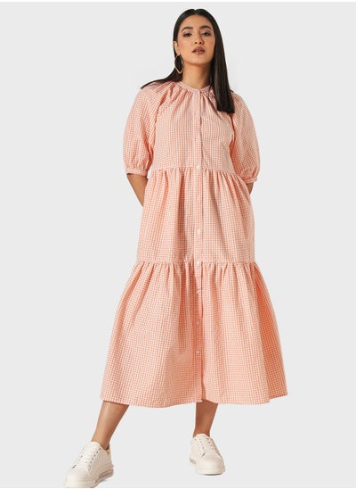 Buy Tiered Button Down Dress in UAE