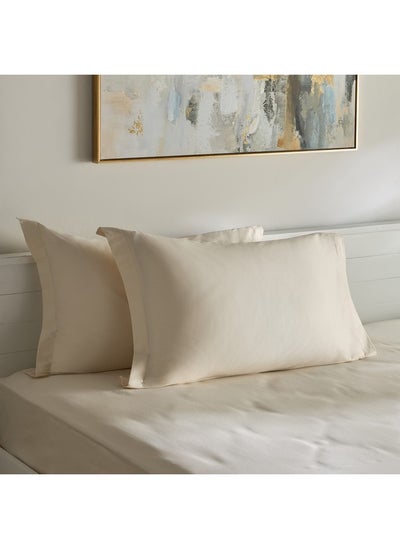 اشتري Opulent Luxe 2-Piece Cotton Solid Pillowcase Set 75 x 50 x 5 cm في السعودية