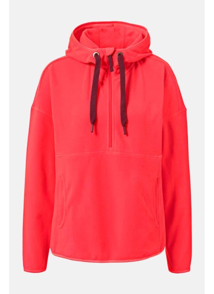 اشتري Women Hooded Long Sleeve Textured Hoodie, Red في الامارات