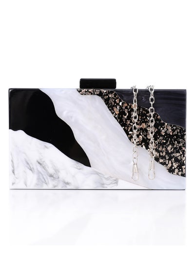 Buy Marble Self Patterned Unique Rectangular Clutch in Egypt