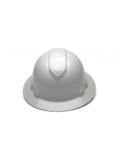 Buy Pyramex Ridgeline Full Brim Hard Hat, 4-Point Ratchet Suspension, Shiny White Graphite Pattern in UAE