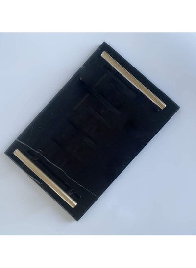 Buy Marble Tray with Gold Handle (Black) 30x20 cm in UAE