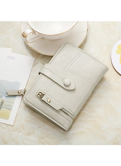 Buy Pu Leather Short Zipper Three Fold Wallet in UAE