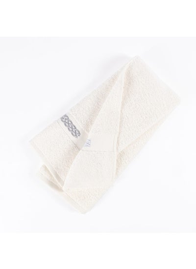 Buy Softa Hand Towel, Ivory And Silver - 480 Gsm, 80X50 Cm in UAE