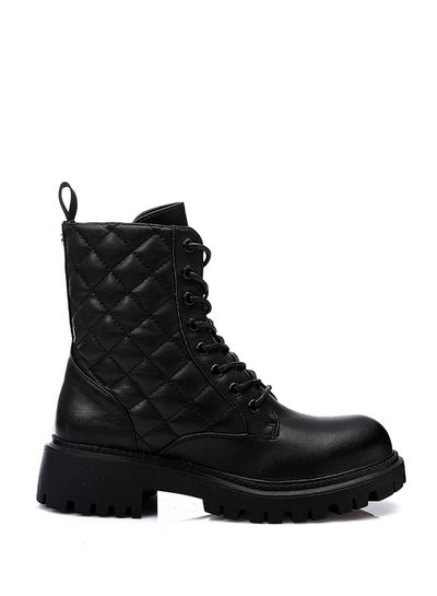 Buy Double Closure Quilted Mid Calf Boots - Black in Egypt
