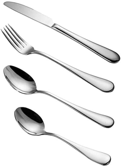 Buy 4-Piece Flatware Set Stainless Steel Cutlery Set Knife Fork Spoons Sets in Egypt