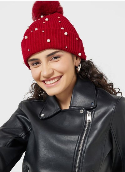 Buy Pom Pom Pearl Winter Beanie in UAE