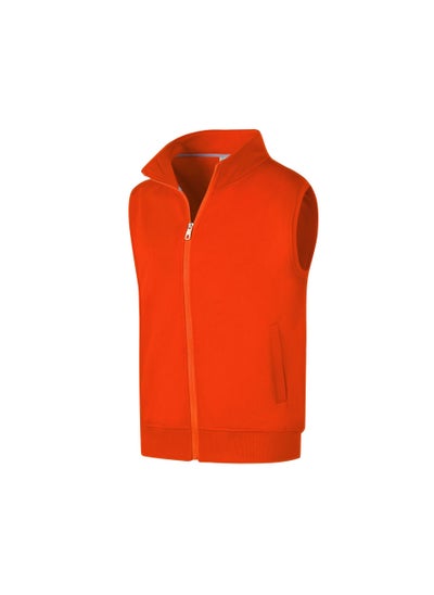 اشتري Thick Fleece Winter Vest Custom Logo Embroidery Orange في الامارات