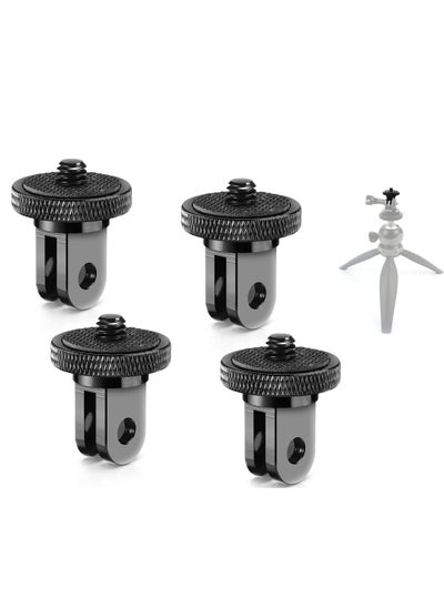 اشتري Camera Tripod Mount for Gopro Adapter, 4pcs Aluminum Camera Tripod 1/4-20 Conversion Adapter Camera Mount Adapter for Tripod Compatible with GoPro Action Cameras and other Standard 1/4 Accessories في السعودية