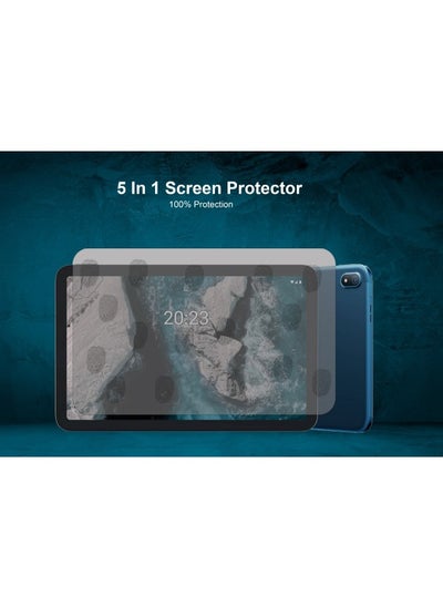 Buy Screen Protector Screen Nano Glass Anti Broken 4in1 With Brown Cover For Nokia T20 in Egypt