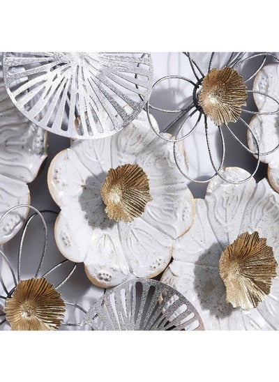 اشتري Bloom Metal Wall Decor 79.4X79.4X7Cm - White في الامارات