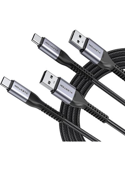 Buy Type C Cable 9V/3A Fast Charging (2-Pack 3.3ft+3.3ft), LENTION USB A to USB C 27W Braided Charger Cord Compatible with Samsung Galaxy S10 S10E S9 S8 Plus Note 10 9 8, Moto Z, LG G8/G7, More (Grey) in UAE