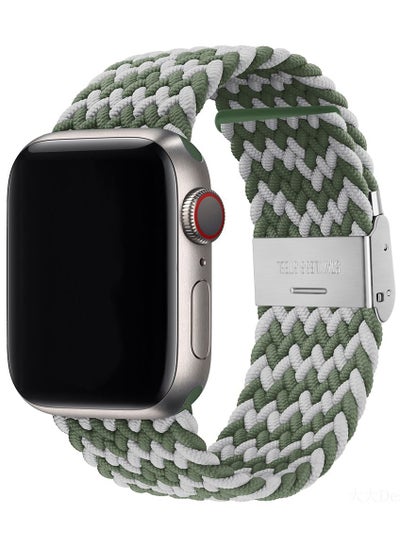 اشتري Replacement Strap 42mm/44mm/45mm/49mm Adjustable Nylon Braided Solo Loop Band W-Pattern for Apple Watch Series 1/2/3/4/5/6/7/8/SE في الامارات