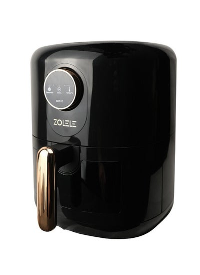 اشتري Zolele Za004 Electric Air Fryer 4.5L Capacity Non-Stick Coating Fried Basket Knob Control Temperature Pull Pan Automatic Power Off 1400W Power - Black في الامارات