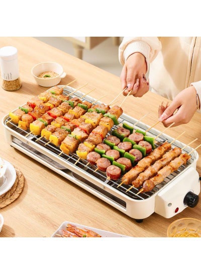 Buy household smokeless electric grill with baking tray outdoor and indoor multifunctional electric grill in UAE