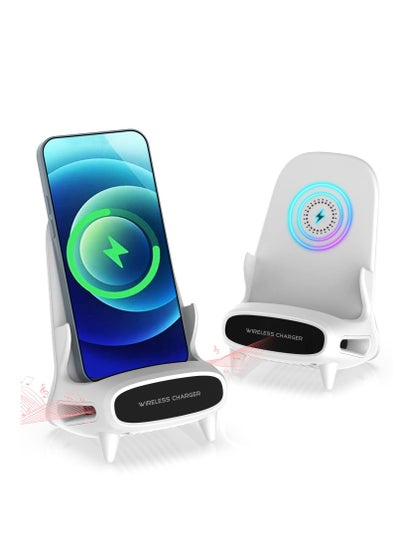 اشتري 15W Fast Qi Wireless Charger Stand with Amplifying Sound Design, Unique Gifts for Men,Birthday Gifts for Women(No AC Adapter) في الامارات