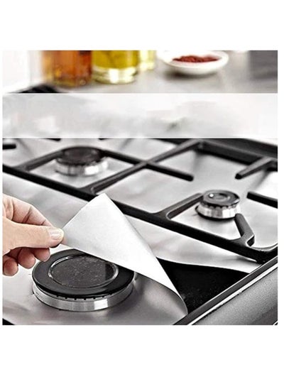 اشتري Square aluminum foil protector for the stove, 25 x 25 cm - 30 pieces في مصر