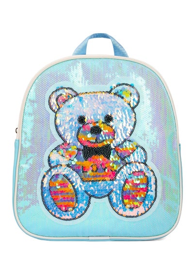 Buy Eazy Kids - Sequin School Backpack - Teddy Green in UAE