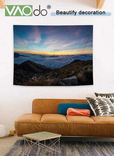 Buy Natural Landscape Tapestry Short Plush Home Decoration Wall Hanging Free Installation Package 150 * 130CM in UAE