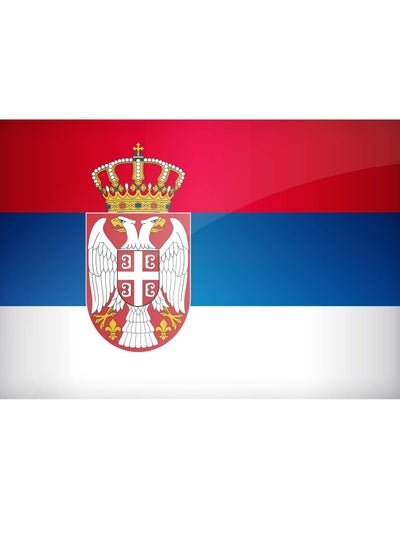 Buy SERBIA Flag National Day Durable Long Lasting For Outdoor And Indoor Use For Building Home And Car Decoration 150X90CM in UAE