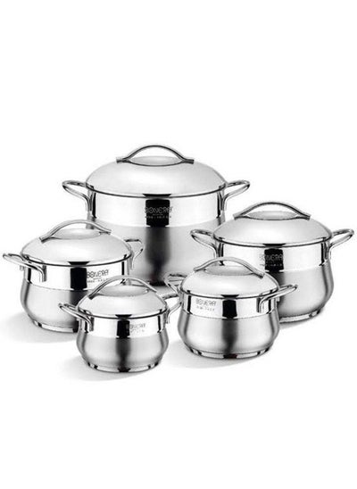 اشتري 10 Piece Stewpot Set 16-20-22-26-32 cm Silver في مصر