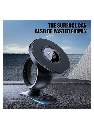 اشتري Car Magnet Holder, Universal Rotatable Car Magnet Mobile Phone Holder Black في الامارات