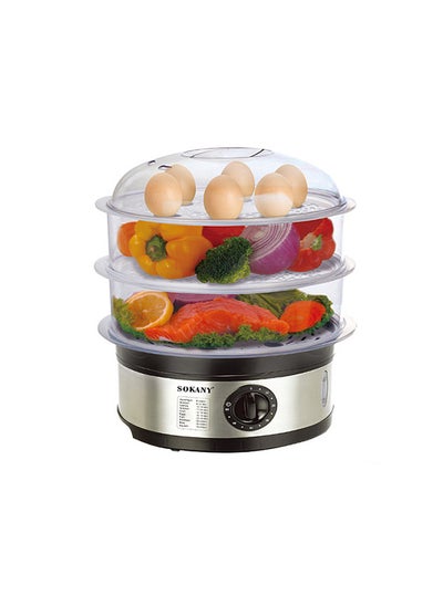 Buy 650W 11L Food Steamer, 3-Tier Detachable, 60-Minute Timer, and Dishwasher Safe, Makes Preparation Quick Easy SK-07018 Black in Saudi Arabia