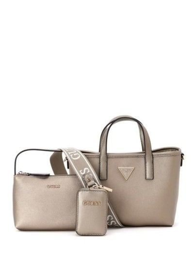 Buy Guess Bag Latona mini Tote latte logo in Saudi Arabia