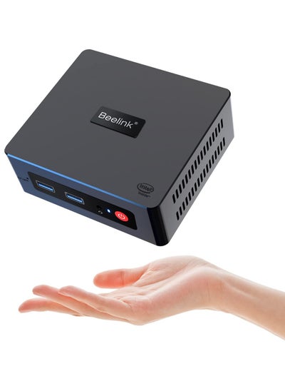 اشتري Beelink Mini S Mini PC Computers Desktop Windows 11 Pro，8GB DDR4 RAM 256GB SSD，Intel 11th Gen 4-Cores 2.9Ghz N5095, Dual HDMI 4K 60Hz/Gigabit Ethernet/WiFi/BT, Support 2.5 inch HDD في السعودية