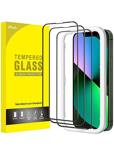 Buy Full Coverage Screen Protector for iPhone 13 mini 5.4-Inch, Black Edge Tempered Glass Film with Easy Installation Tool, Case-Friendly, HD Clear, 3-Pack in UAE