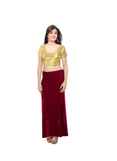 Buy Indian Ethnic Design Stretchable Cotton Lycra Blouses Golden Tops Readymade Saree Blouses Short Sleeve Crop Top in UAE