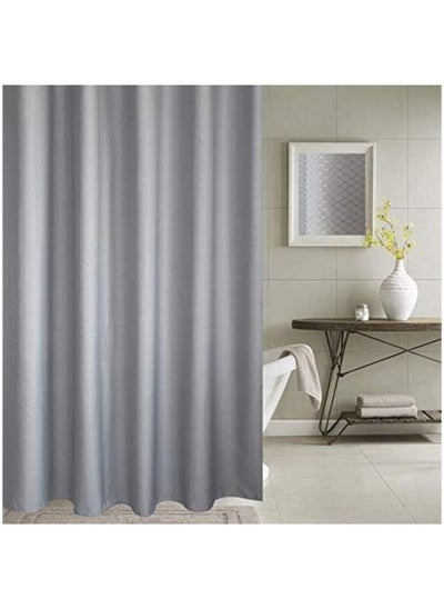 اشتري Premium Shower Curtain Waterproof Thickened Polyester Fabric Durable Mildew Stain Resistant Stylish Curtain (180 x 200 cm) Silver Grey في الامارات