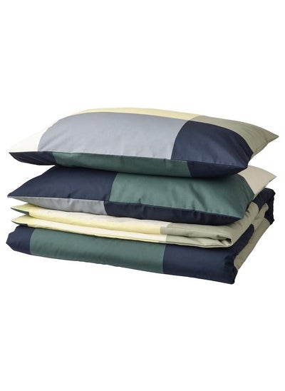 Buy Duvet Cover And 2 Pillowcases Green/Multicolour 240X220/50X80 Cm in Saudi Arabia