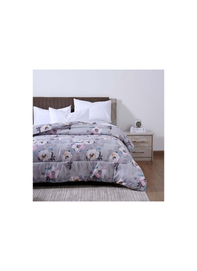 اشتري Rosas Printed Roll Comforter 150x220cm - Grey في الامارات