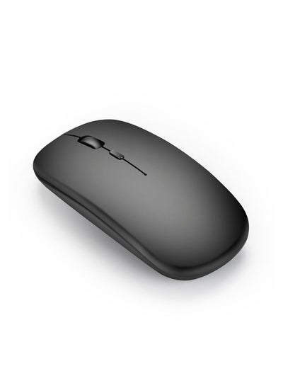 Buy Wireless 2.4G Mouse Ultra-thin Silent Mouse Portable and Sleek Mice Rechargeable Mouse 10m/33ft Wireless Transmission (Black) in UAE