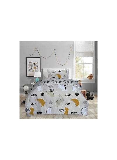 اشتري Little Dino 2-piece  Comforter Set 135x220cm - Grey في الامارات