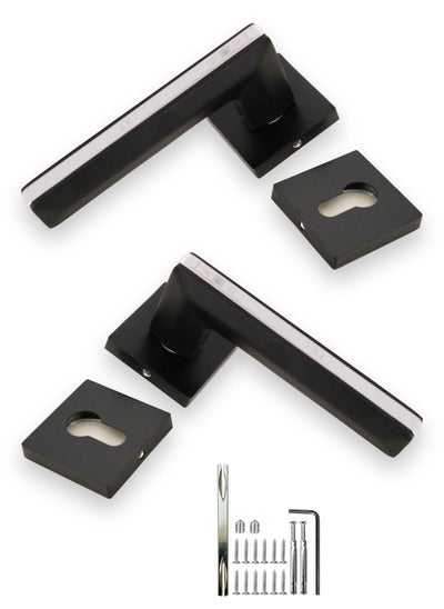 Buy Mortise Zinc door Handle (AB-009F-BLACK-CP) in Saudi Arabia