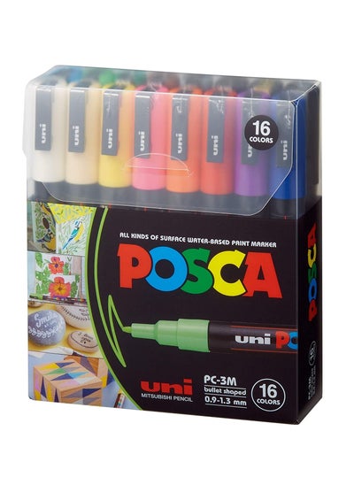 اشتري 16-Piece POSCA Fine Paint Marker Multicolour في الامارات