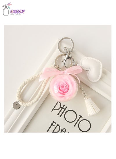 Buy Woven Leather Rope Love Fringe Eternal Flower Key Chain, High Appearance Level Creative Gift Gift Box Home Decoration in Saudi Arabia