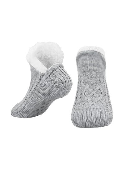 Buy Fluffy Fleece Slipper Socks, Non Slip Warm Winter Socks, Cute Fleece Lined Slipper Socks, Warm Indoor Slipper Socks, Cozy Winter Non Slip Socks, Plush Socks, Soft Fluffy Socks, Unisex in Saudi Arabia