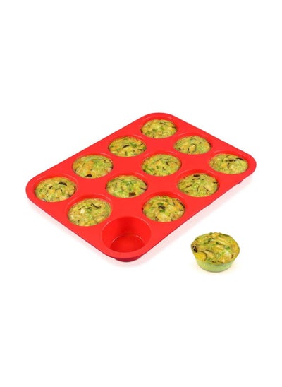 Buy CAKETIME 12 Cups Silicone Muffin Pan - Nonstick BPA Free Cupcake Pan 1 Pack Regular Size Silicone Mold in Egypt