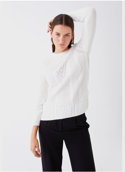 Buy Round Neck Knitted Sweater in UAE