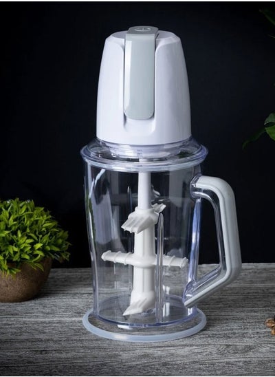 Buy Electric Chopper 3 In 1 Vegetable Chopper / Blender / Egg Beater / Garlic Peeler Includes 6 Stainless Steel Blades With A Capacity Of 2 Liters 400 Watts in Saudi Arabia