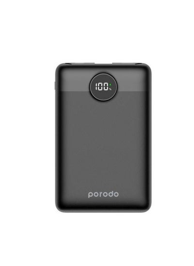 Buy Super Slim 20W PD & QC3.0 Power Bank 10000mAh With 2 Output Fast Charging, LED Display - Black in UAE