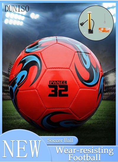 اشتري Soccer Ball Size 5 High Quality Football For Training Playing Waterproof And Wear Resistant Football For Official Matches With Air Pump Net Bag And Ball Needles Indoor Outdoor Game Soccer Ball في الامارات