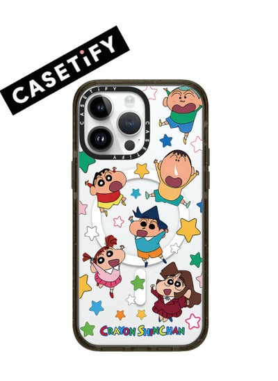 Buy Apple iPhone 15 Pro Max Case,Crayon Shinchan Stickers Magnetic Adsorption Phone Case - Semi transparent in UAE